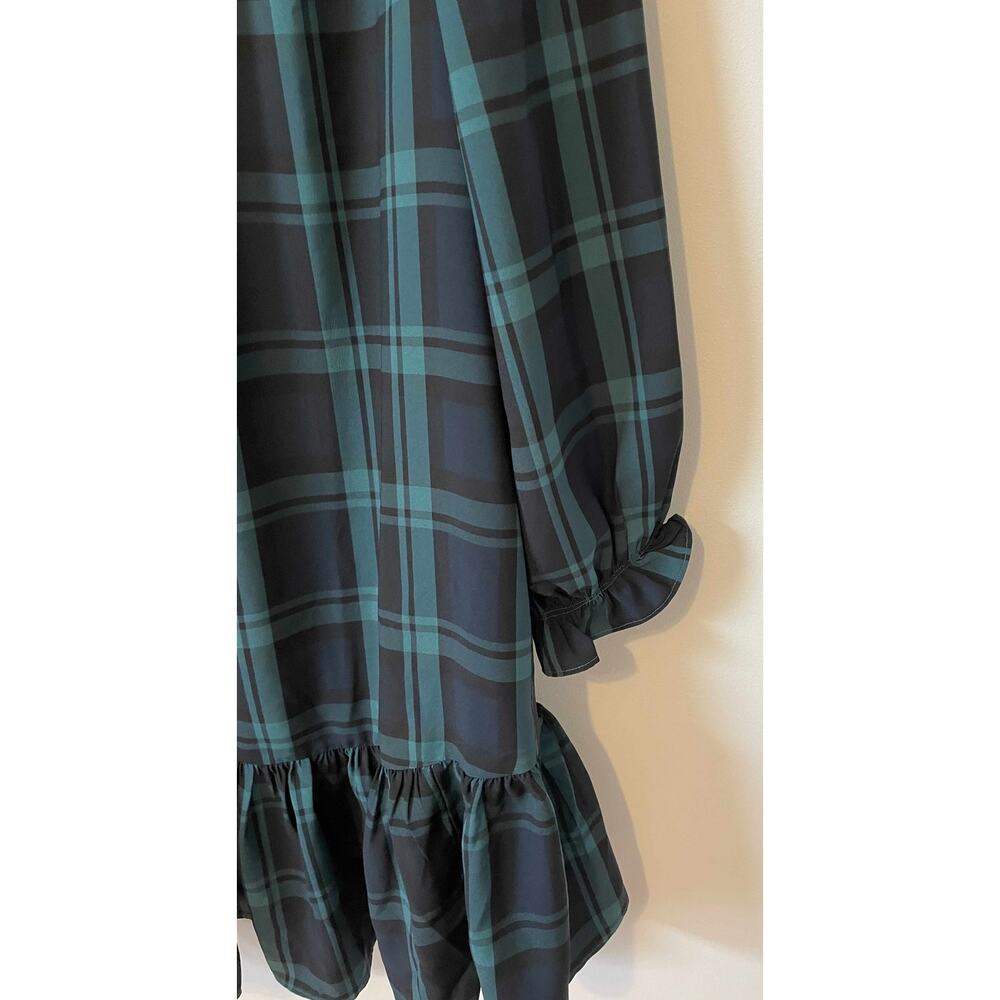 J. Crew Plaid Mini Dress in Green and Black - Picture 5 of 10